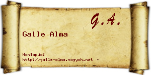 Galle Alma névjegykártya